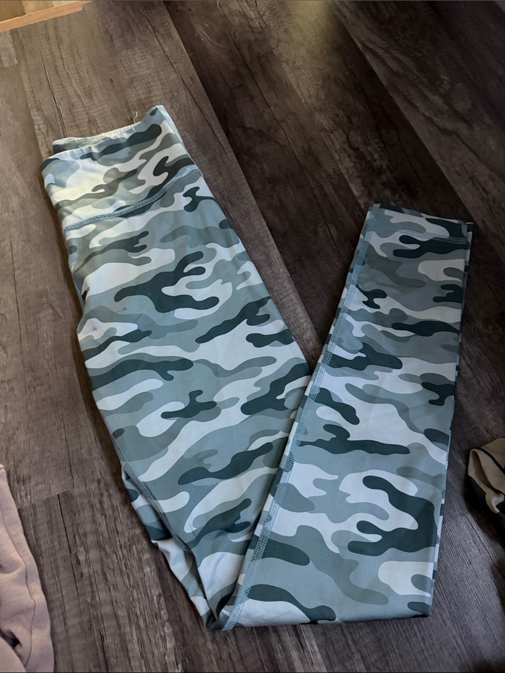 Kids Olive Green Camo Leggings - Unbranded